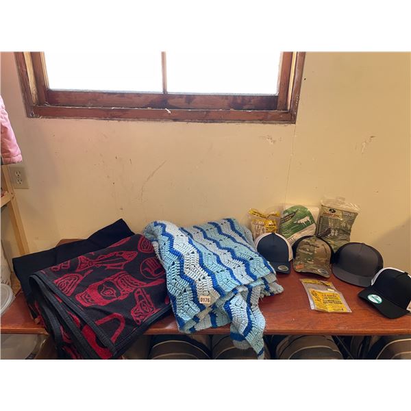 100% Wool Blankets x2 - Knitted Blanket - Meat Bags For Hunting - Ballcaps x4