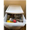 Image 3 : Storage Container Drawers x5 - Various Size & Wattage Light Bulbs - Microfiber Cloths - Sandpaper...