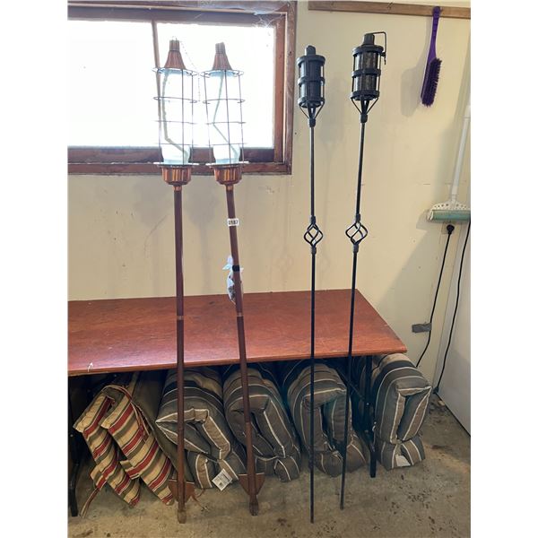 Outdoor Oil Lamps x4 - 75"h