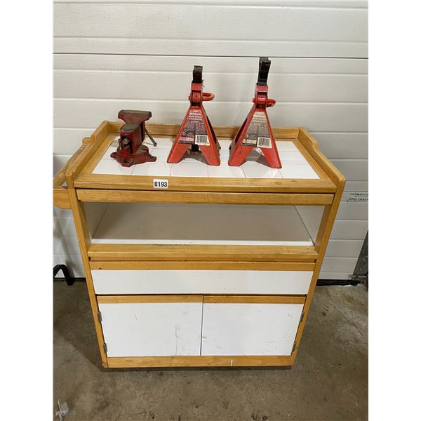 Axel Stands x2 - Vice Grip - Garage Organizer Wheel Cart