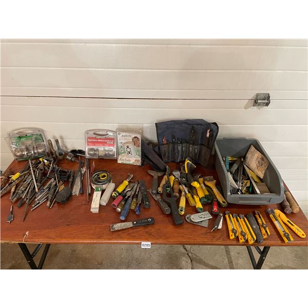 Box Cutters - Sawsall Blades - Scrapers - Chisels - Drill Bits - Keyed Entry Door Knob - KeySafe