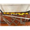 Image 2 : Carpenter Squares 2', 16", 12" - 4' Level - 2' Level - Mastercraft Roller Stands x2 - Drywall Square