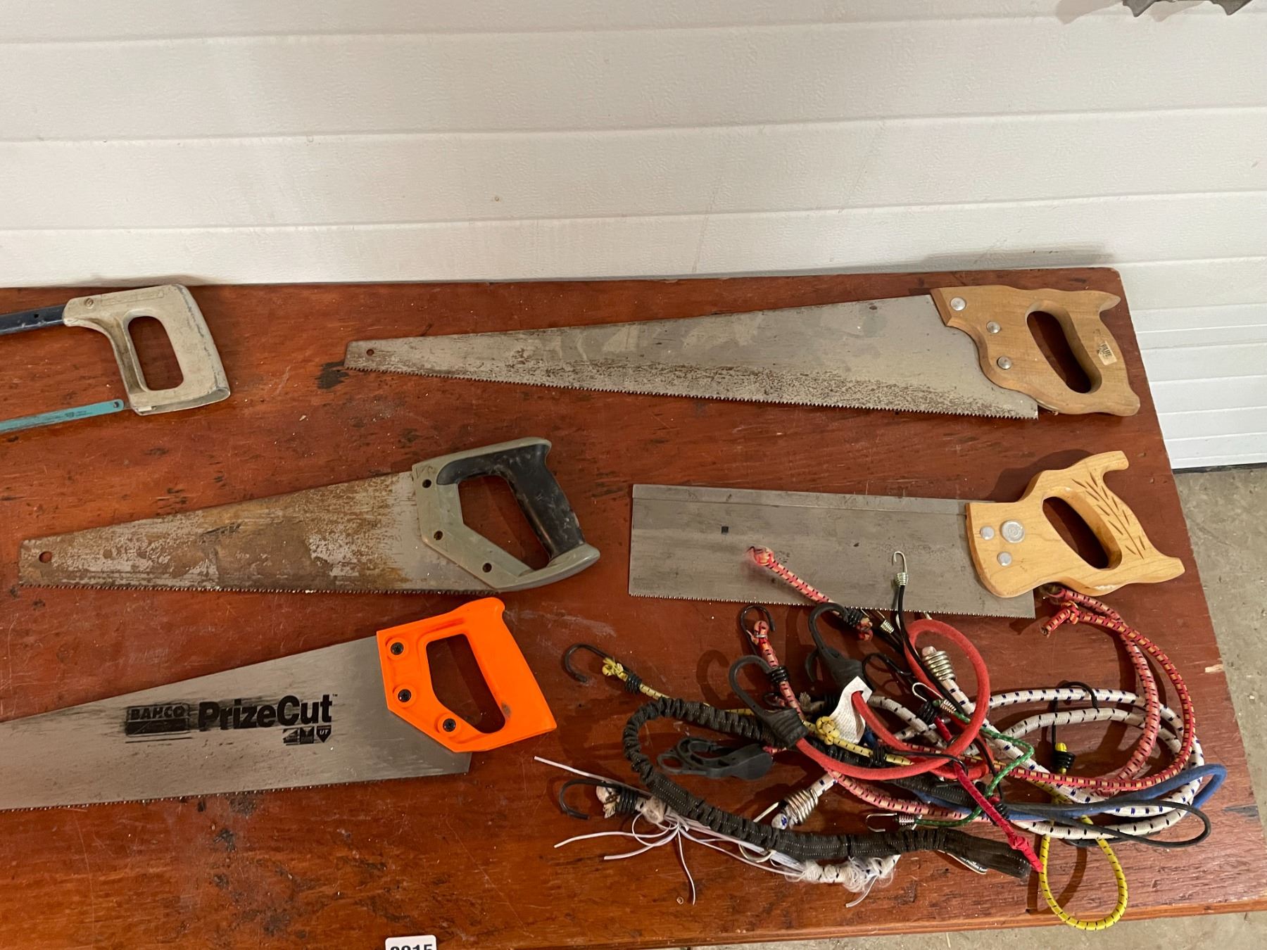 Hack Saws x2 Wood Saws x3 Miter Saw TSquare Bungee Cords