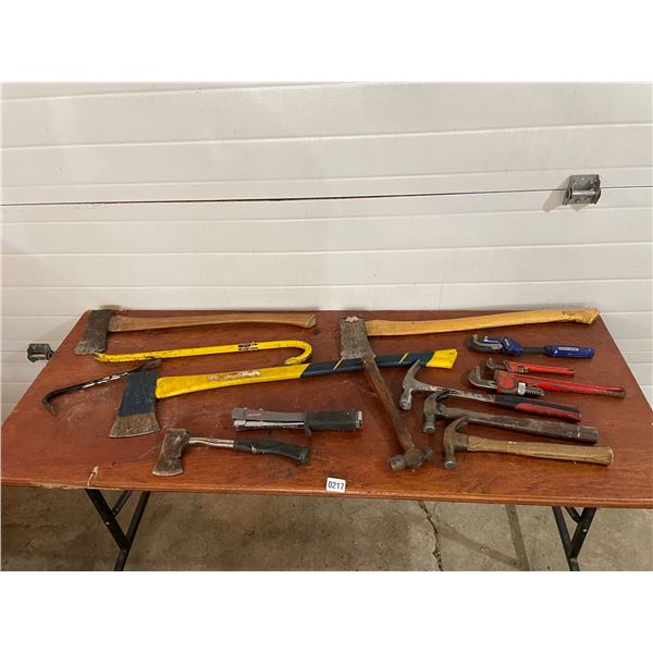 Hammers - Pipe Wrenches - Axes - Hatchet - Staple Hammer - Crow Bars