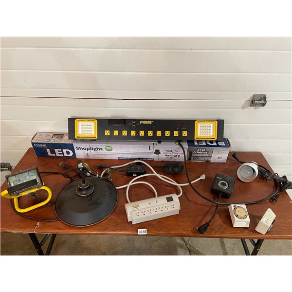 Prime 36" Industrial Power Bar With Lights - Timers - Lamp - Power Bar - Work Light