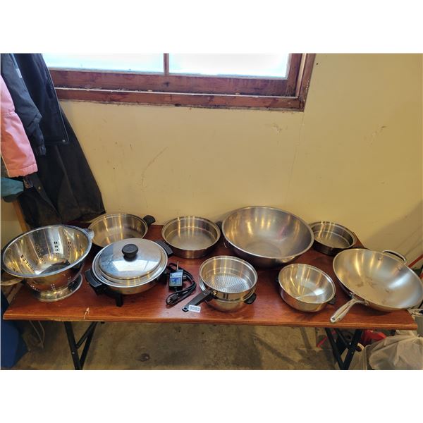 Assorted Pots & Pans - Strainer - Egg Poacher