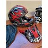 Image 2 : HJC Helmets x2 with Bags - One Set of Goggles (Red Helmet LG - White Helmet MED)