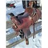 Image 1 : Mike Simard Hand Made Roping Saddle 15" - Stirrups with Cinch - Breast Collar