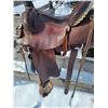 Image 2 : Mike Simard Hand Made Roping Saddle 15" - Stirrups with Cinch - Breast Collar