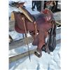 Image 7 : Mike Simard Hand Made Roping Saddle 15" - Stirrups with Cinch - Breast Collar