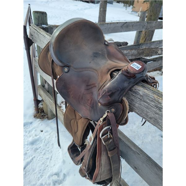 Bighorn 110 Synthetic Saddle (Lighter) 16" with Cinch & Stirrups