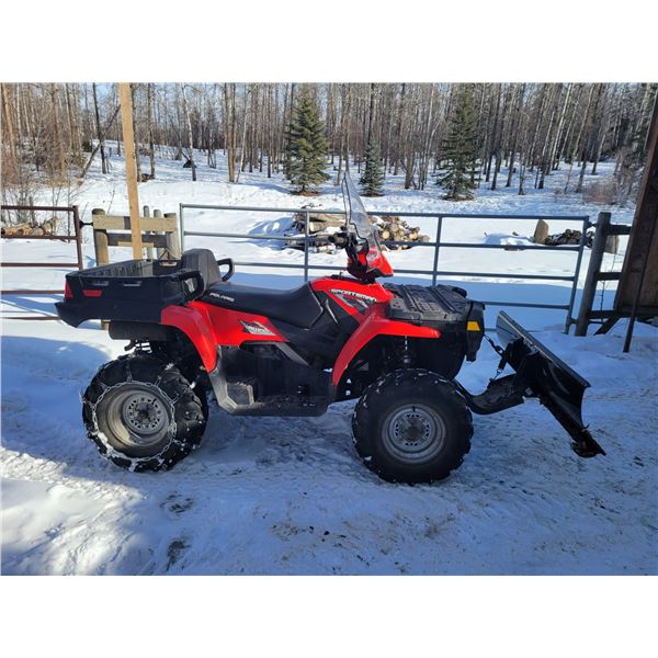 2009 Polaris Sportsman 500 AWD with Blade & Rear Chains (1736 Hours