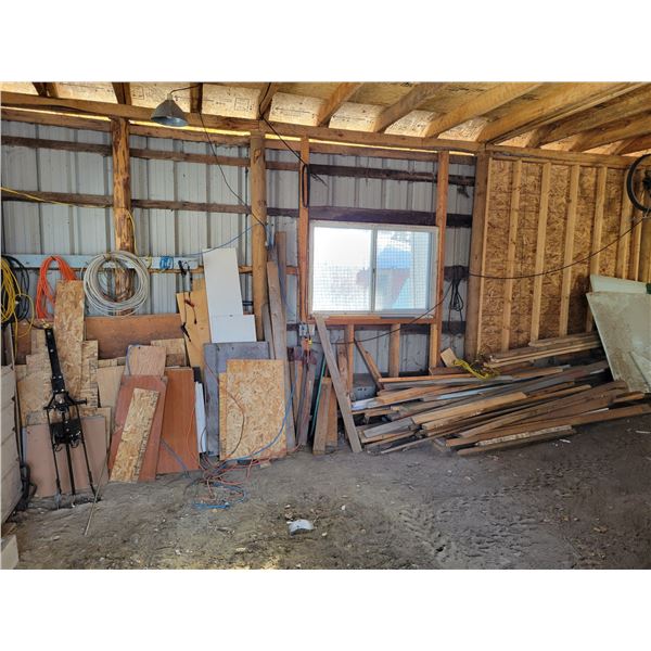 Large Assortment Of Lumber - Beams - 2x4's - 2x6's - Styrofoam Board Insulation - Scraps etc...