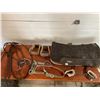 Image 1 : Classic Equine Saddle Pad - Rawhide Stirrups - Halter - Hobbles - Bridle with Reins