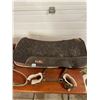 Image 4 : Classic Equine Saddle Pad - Rawhide Stirrups - Halter - Hobbles - Bridle with Reins