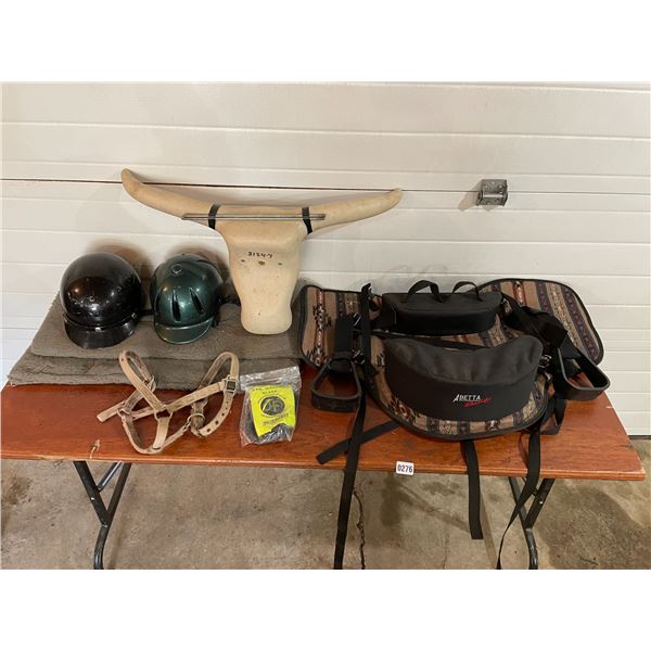 Childs Soft Saddle - Saddle Pad - Pony Halter - Riding Helmets - Practice Roping Cows Head