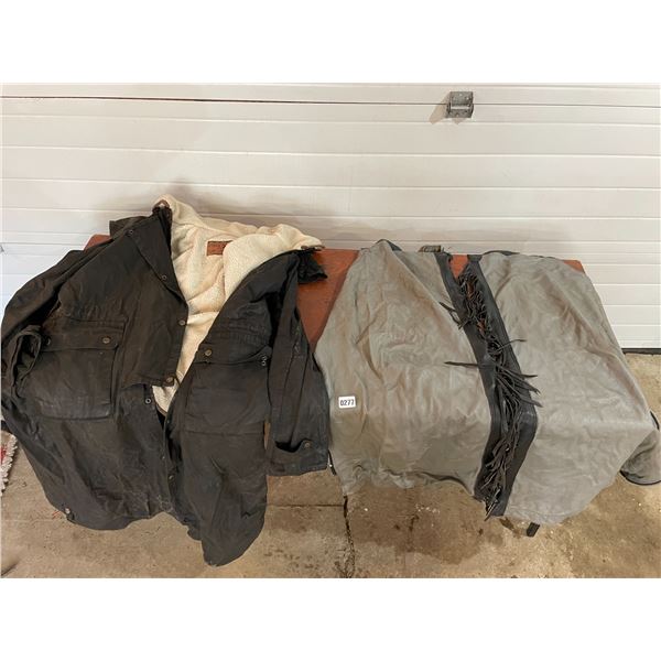 Men's Shotgun Chaps - Outback Trail Rain Slicker XL 100% Cotton with Sheep Skin Liner