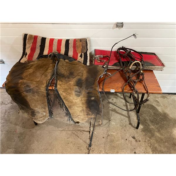 Saddle Pads x2 - Bridle - Whip - Spurs - Leather Chaps