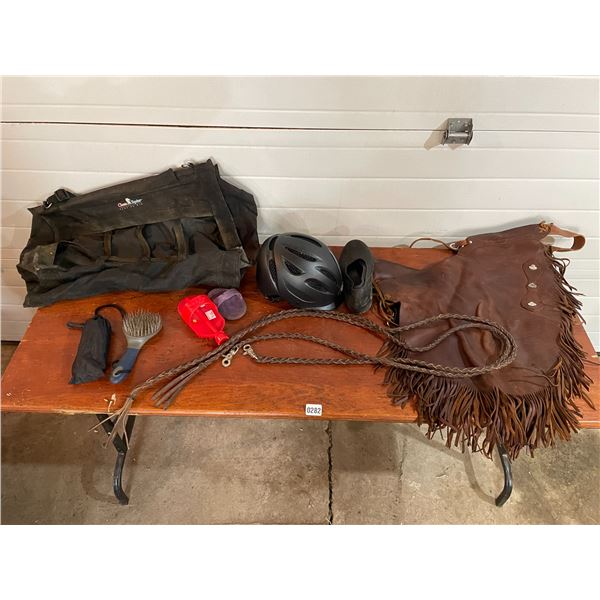 Chaps & Chinks (Ladies) - Riding Helmet - Boot Protectors - Reins - E-Z Mount - Hay Feeder
