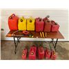 Image 1 : Various Sizes Of Gas Cans x10 & Diesel Cans x2 with Extra Spouts & Pump