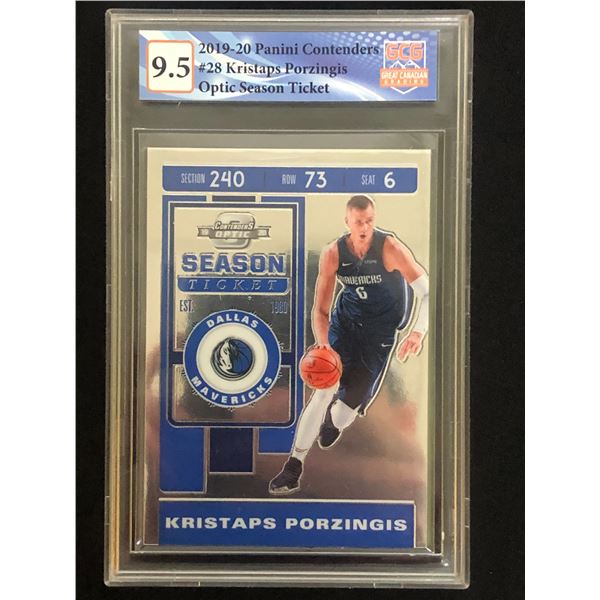 2019-20 PANINI CONTENDERS NO.28 KRISTAPS PORZINGIS OPTIC SEASON TICKET (GCG 9.5)