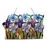 Image 1 : Tiffany Style Stained Art Glass Iris Hanging Panel