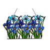 Image 2 : Tiffany Style Stained Art Glass Iris Hanging Panel