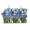 Image 3 : Tiffany Style Stained Art Glass Iris Hanging Panel