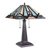 Image 2 : Mission Style Stained Art Glass Table Lamp