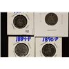 Image 1 : 4 ASSORTED SILVER SEATED LIBERTY DIMES: 1857-P