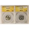 Image 1 : 2-ANACS GRADED WASHINGTON SILVER QUARTERS: