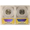 Image 2 : 2-ANACS GRADED WASHINGTON SILVER QUARTERS: