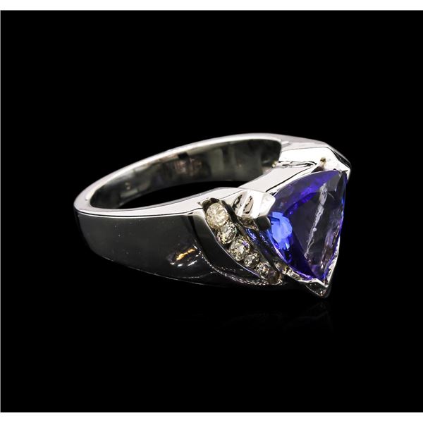 2.20 ctw Tanzanite and Diamond Ring - 14KT White Gold