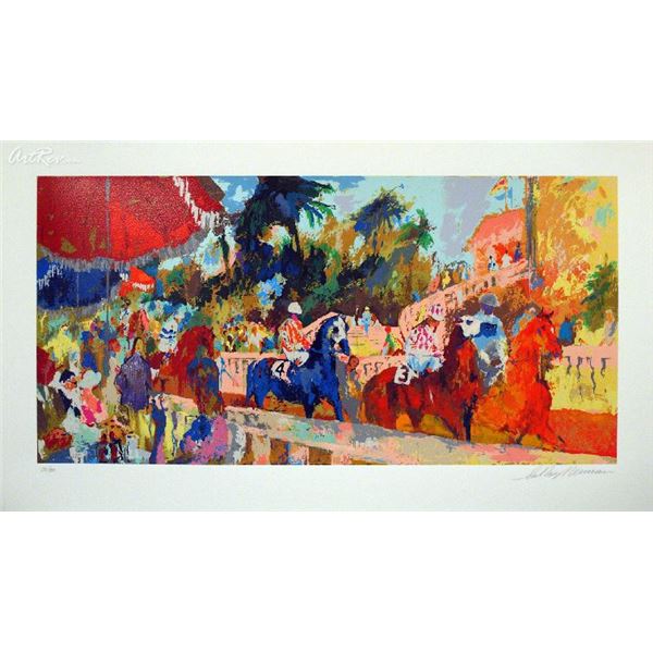 Leroy Neiman "LEAVING THE PADDOCK"