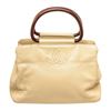 Image 1 : Chanel Beige Canvas Leather CC Top Handle Bag