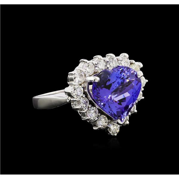 8.00 ctw Tanzanite and Diamond Ring - 14KT White Gold