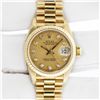 Image 3 : Rolex Ladies 18K Yellow Gold Champagne Diamond President Wristwatch With Rolex B