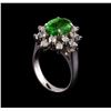 Image 4 : 2.51 ctw Tsavorite and Diamond Ring - 14KT White Gold