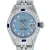 Image 1 : Rolex Ladies Stainless Steel Blue Stamp Diamond & Ruby Datejust Wristwatch