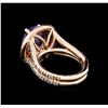 Image 3 : 3.94 ctw Tanzanite and Diamond Ring - 14KT Rose Gold