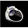 Image 3 : 14KT White Gold 4.23 ctw Tanzanite and Diamond Ring