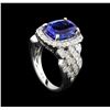 Image 4 : 14KT White Gold 4.23 ctw Tanzanite and Diamond Ring