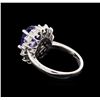 Image 3 : 3.23 ctw Tanzanite and Diamond Ring - 14KT White Gold