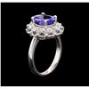 Image 4 : 3.23 ctw Tanzanite and Diamond Ring - 14KT White Gold