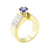 Image 4 : 3.18 ctw Blue Sapphire And Diamond Ring - 18KT Yellow Gold