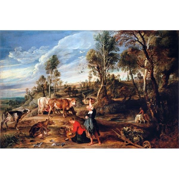 Sir Peter Paul Rubens - Milkmaids with Cattle in a Landscape