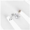Image 4 : Modern 14K White Gold .84 ctw GIA Heart & Round Cut Diamond Moi et Toi Bypass Ri