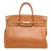 Image 1 : Hermes Brown Leather Birkin 40cm Satchel Bag