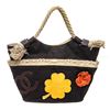 Image 1 : Chanel Black Canvas CC Floral Shoulder Bag