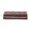 Image 4 : Chanel Brown Caviar Leather Key Holder Wallet